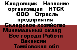 Кладовщик › Название организации ­ НТСК, ООО › Отрасль предприятия ­ Складское хозяйство › Минимальный оклад ­ 1 - Все города Работа » Вакансии   . Тамбовская обл.,Моршанск г.